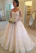 Long Sleeves Scoop Off White Lace A Line Elegant Wedding Dresses ING93