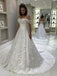 Elegant A-line Lace Appliques Wedding Dresses, Popular Off Shoulder Wedding Gowns IN1949