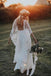 Ivory Wedding Dresses with Batwing Sleeve Lace Backless Bridal Dresses INN89