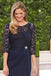 Elegant Navy Blue Lace half Sleeves Chiffon Short Mother of the Bride Dresses IN218