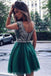 Beads homecoming dresses,Hunter Green homecoming dress,Junior Homecoming Dresses,Hunter Green prom dress,Tulle homecoming dress,Short homecoming dress