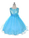 Ball Gown Round Sleeveless Tulle Flower Long Flower Girl Dress IN704