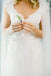 White V-Neck Lace Top Tulle Cap Sleeve A-Line Wedding Dress IN593